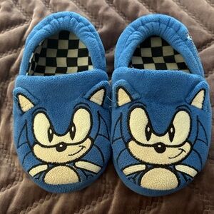 Blue Sonic the Hedgehog Kids Slippers